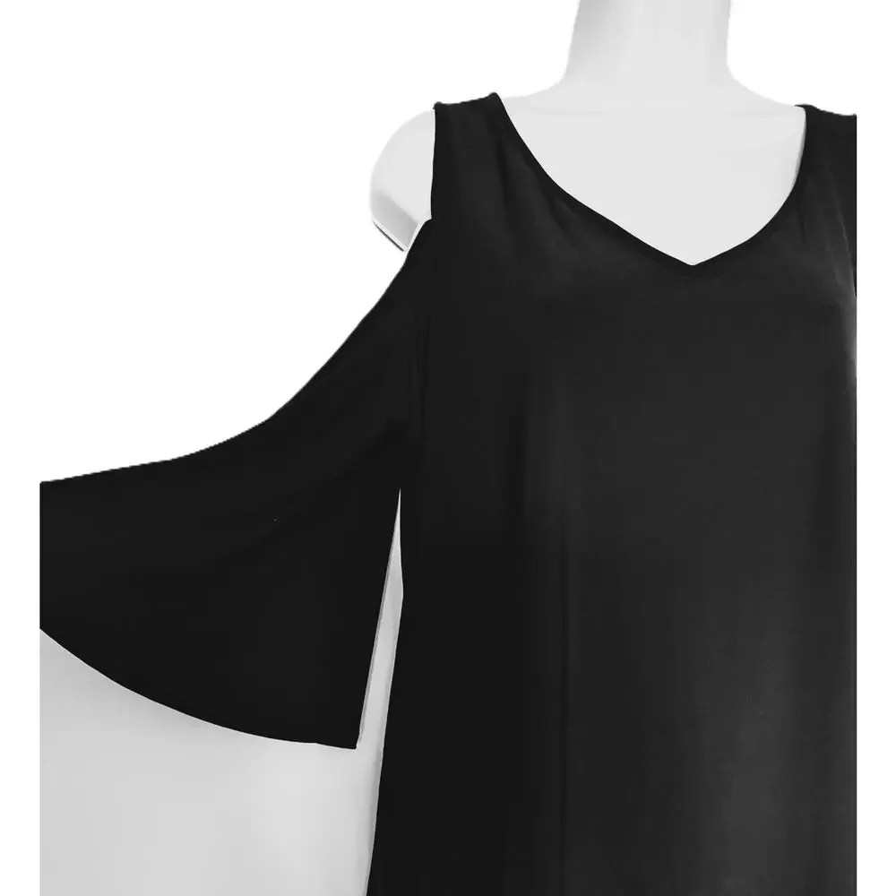 Vince Camuto Black Top with Strappy Flare Sleeves - Picture 8 of 13
